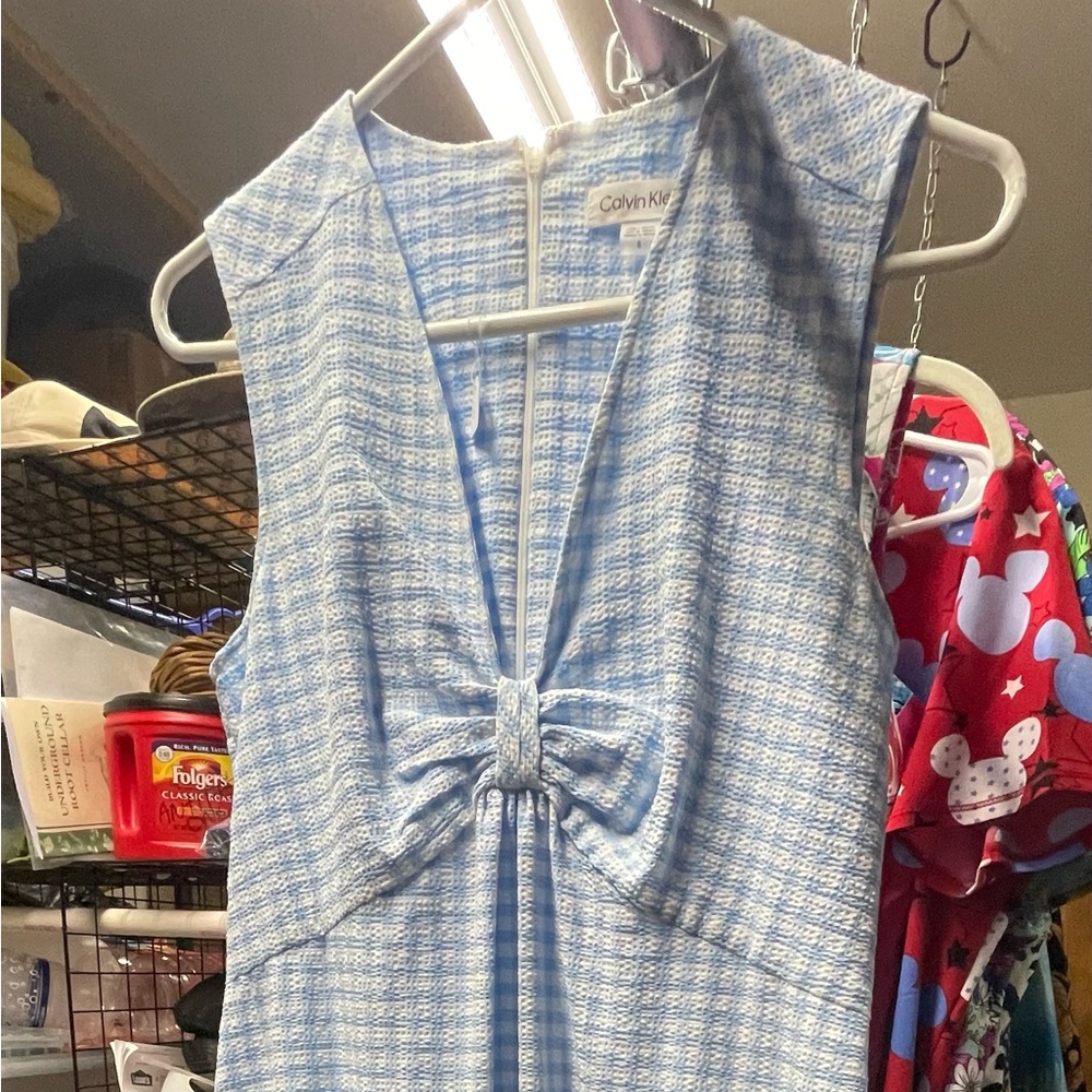 Picnic blues checkered Calvin Klein dress worn one time size 8